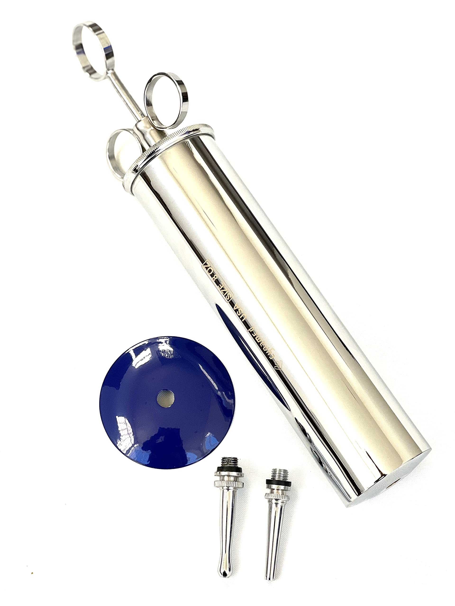 CynaMed -Premium Ear Wax Removal Syringe 8 OZ,6 OZ,4OZ,3 OZ - Brass with Chrome Finish Ideal for Household, EMT, Firefighter, Police, Medical Student,