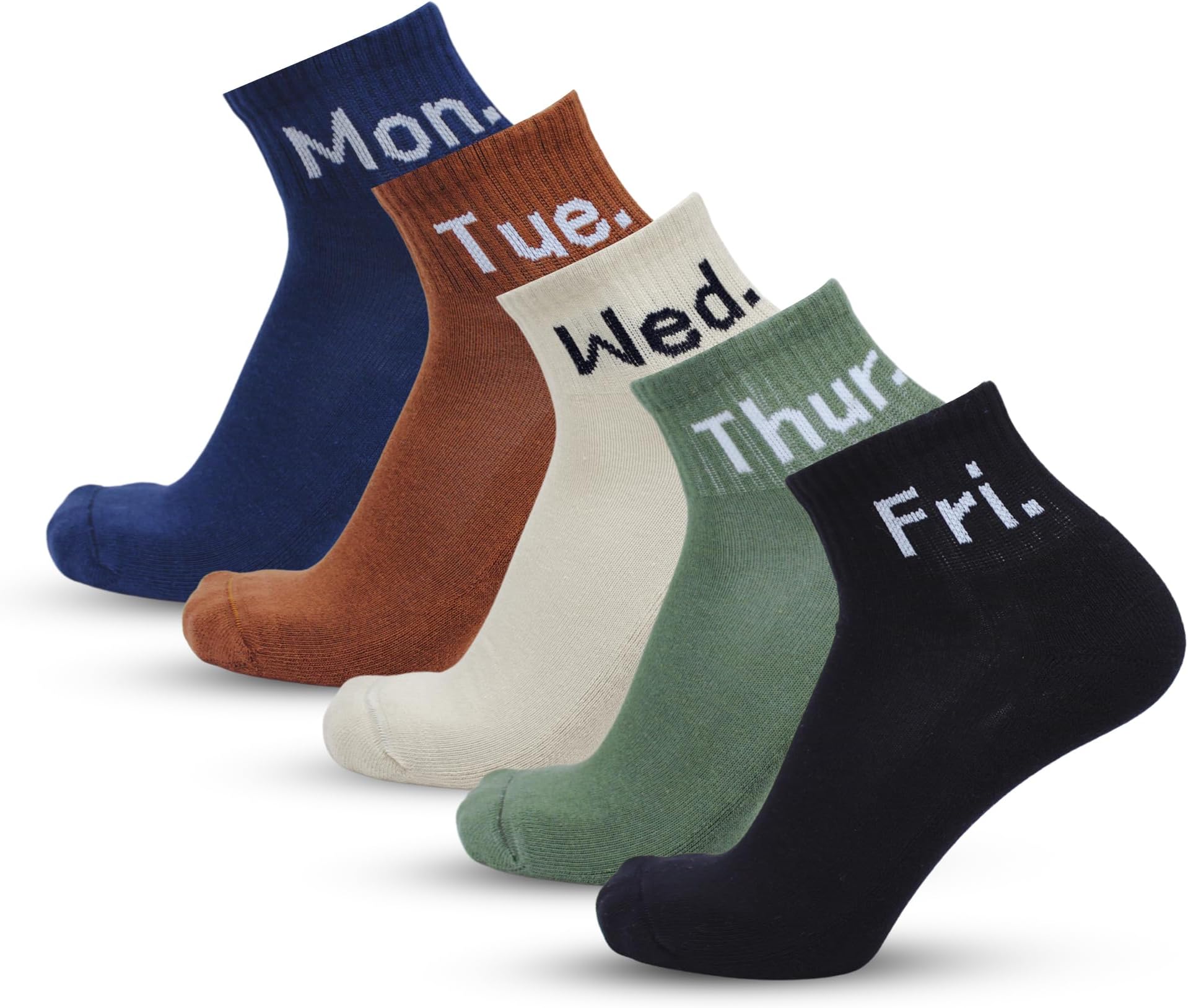 Ankle Length Socks For Men Combo, Made With Durable & Breathable Cotton, Anti Odour & Anti Bacterial, 5 Pair Days of the Week, Ideal for Gym, Running, Office, Sports Sox