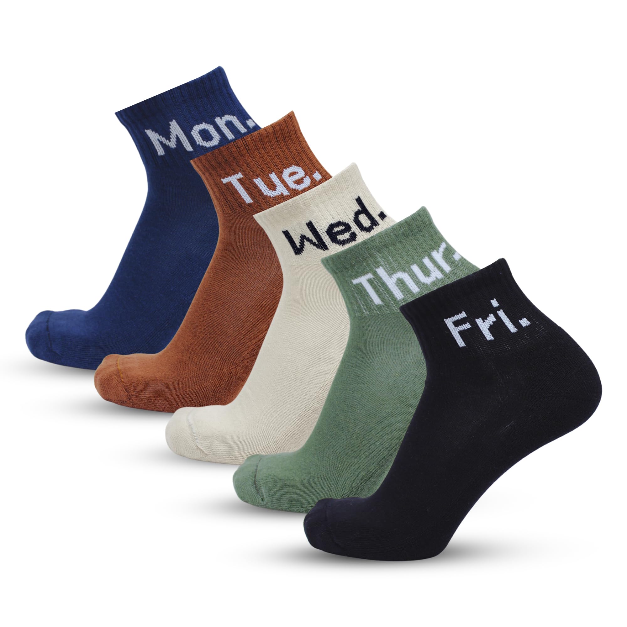 Sponsored Ad - Ankle Length Socks For Men Combo, Made With Durable & Breathable Cotton, Anti Odour & Anti Bacterial, 5 Pair Days of the Week, Ideal for Gym, Running, Office, Sports Sox