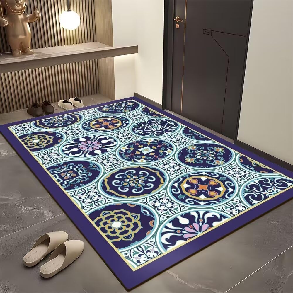 Tapis chambre garçon bleu 160x210 antidérapant pour espace ado