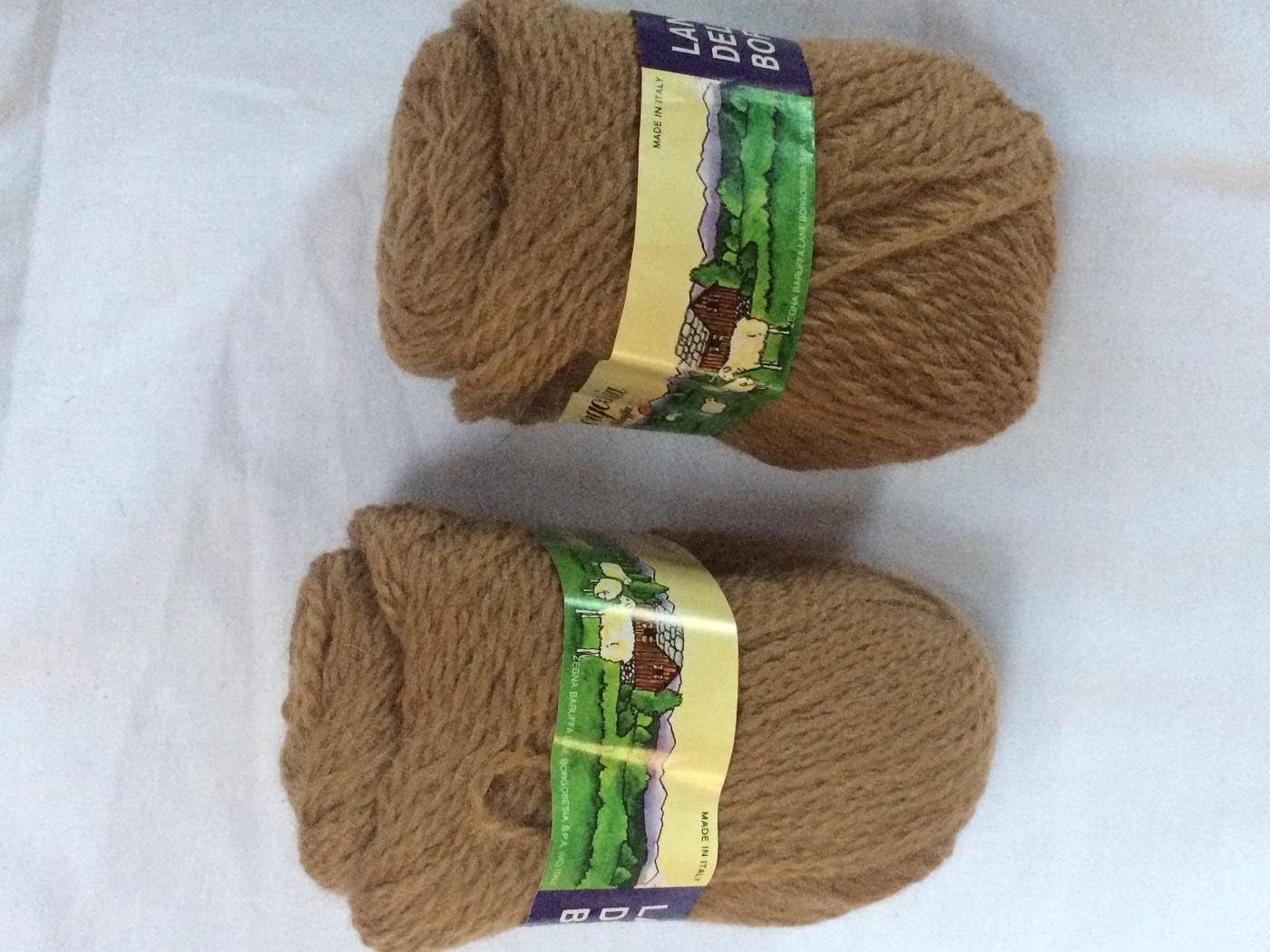 Zegna BaruffaTwo Pack Tan Light Brown Lane Borgosesia 100% Wool Knitting and Crochet Yarn - Made in Italy