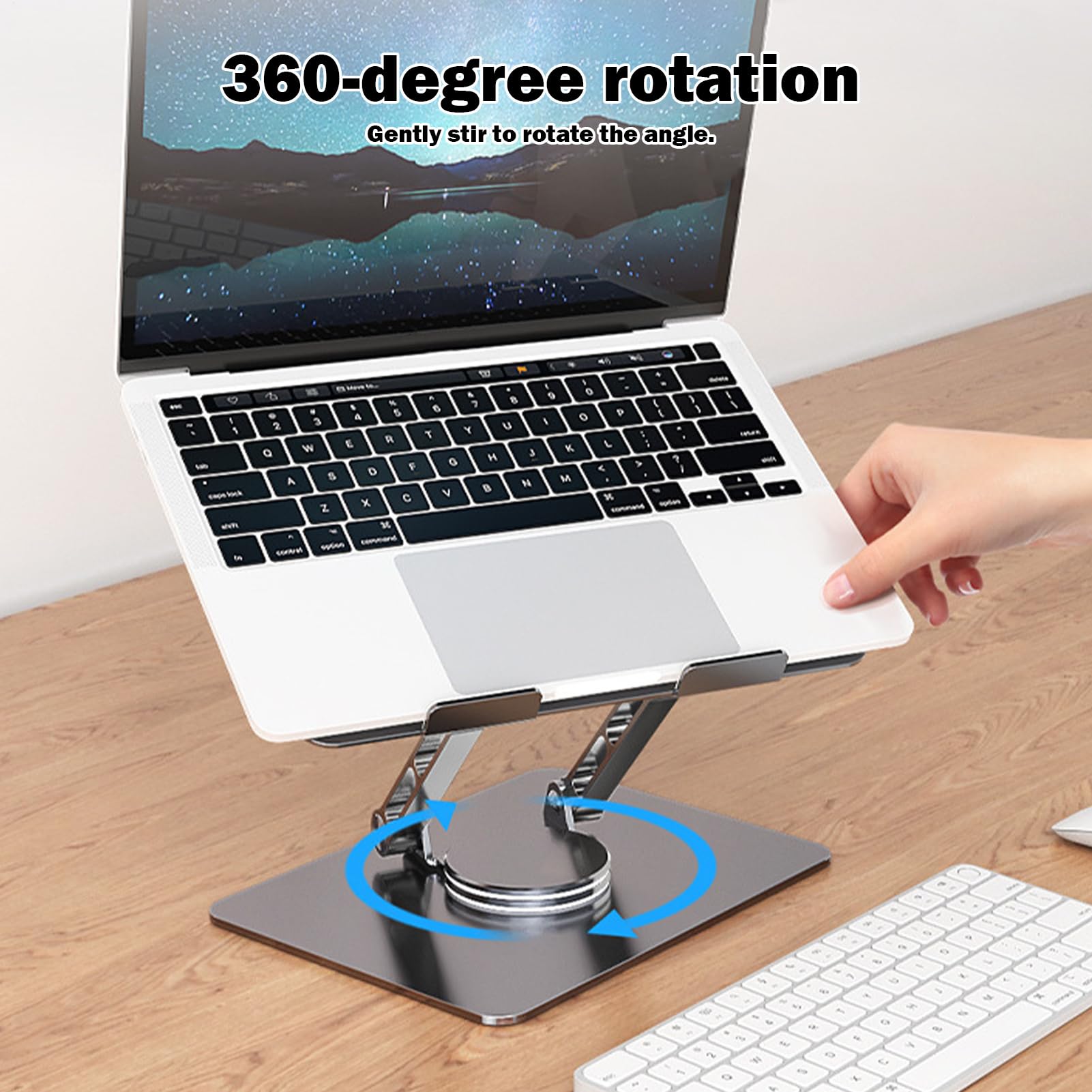 Soporte de Escritorio para Ordenador portátil, Soporte Vertical de Metal | con rotación de 360°, refrigeración ventilada, soporte plegable para portátil de 11 a 17,3 pulgadas, estación de trabajo