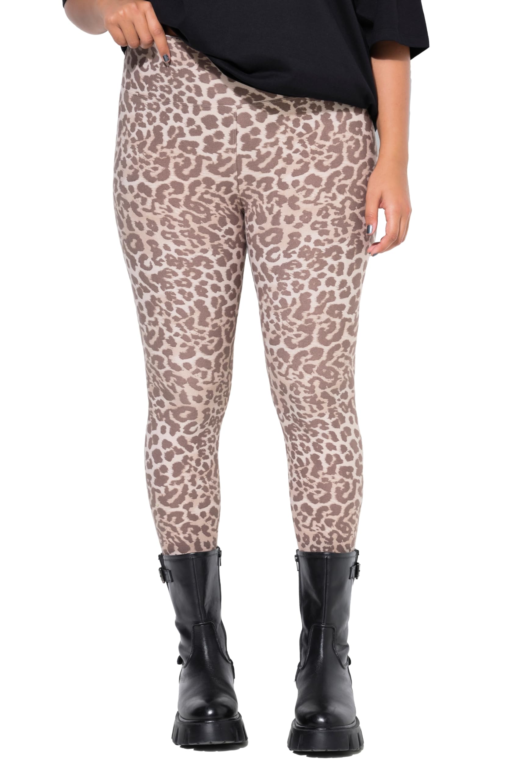 Studio Untold Damen große Größen Übergrößen Plus Size Leggings, Tight Shape, Leoprint 836207