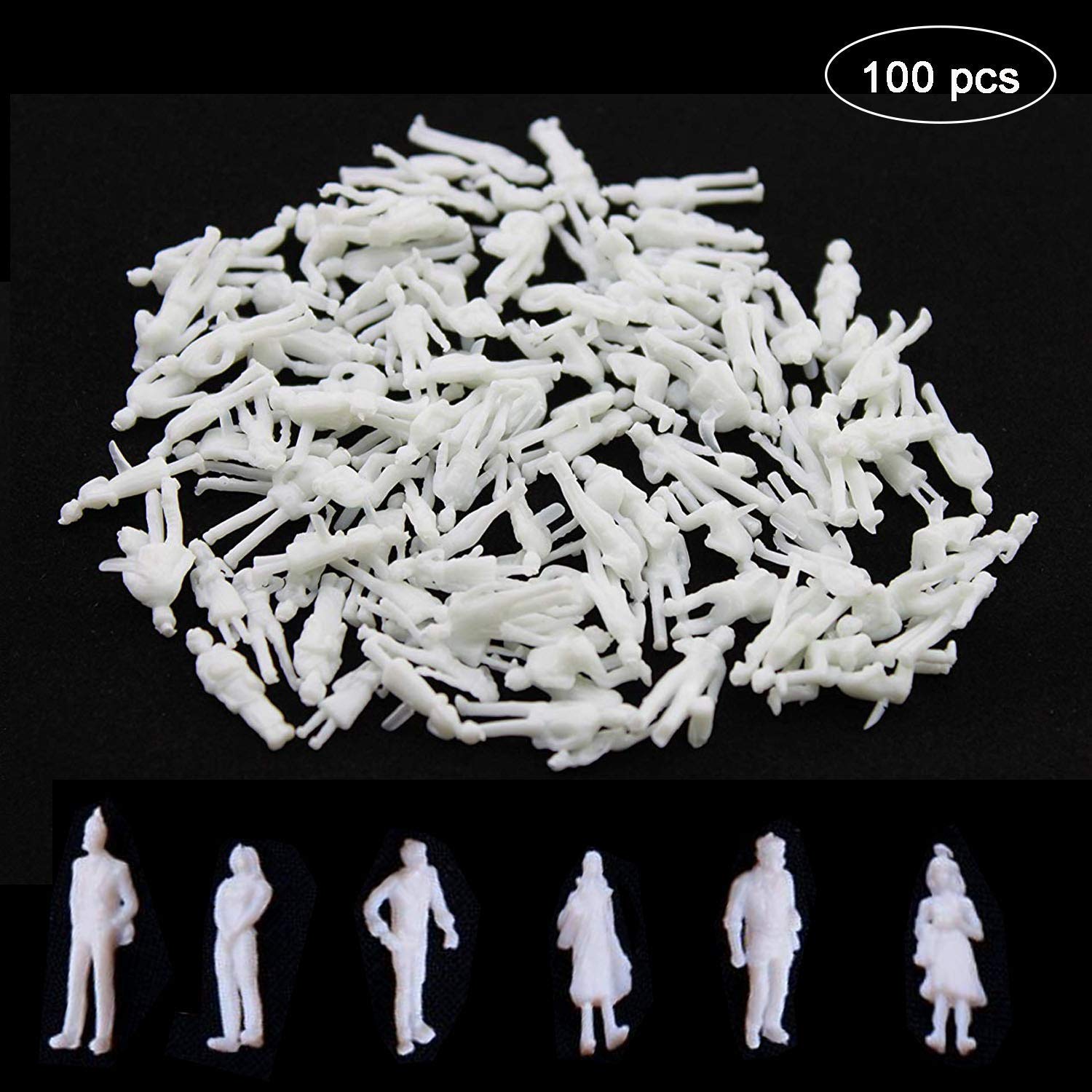 Amazon.co.jp: ジオラマ フィギュア ホワイト 100個セット 3D立体人形