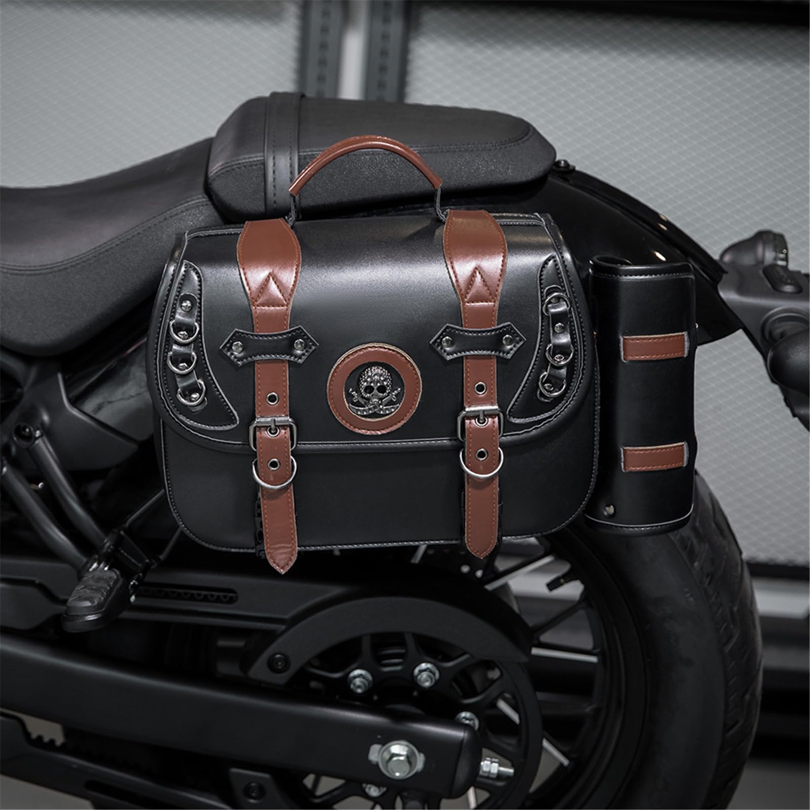 Allgemeine Satteltaschen PU Leder wasserdichte Seitentasche Pendler Motorradtaschen Einfach Zu Verwenden Für Fahrräder PU Leder Satteltaschen