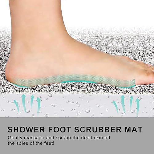 Miniatura 6 de Rzoysia Tapete de ducha extra grande, 35 pulgadas de grosor para cabina de ducha y bañera texturizada, tapete de baño de secado rápido con drenaje,