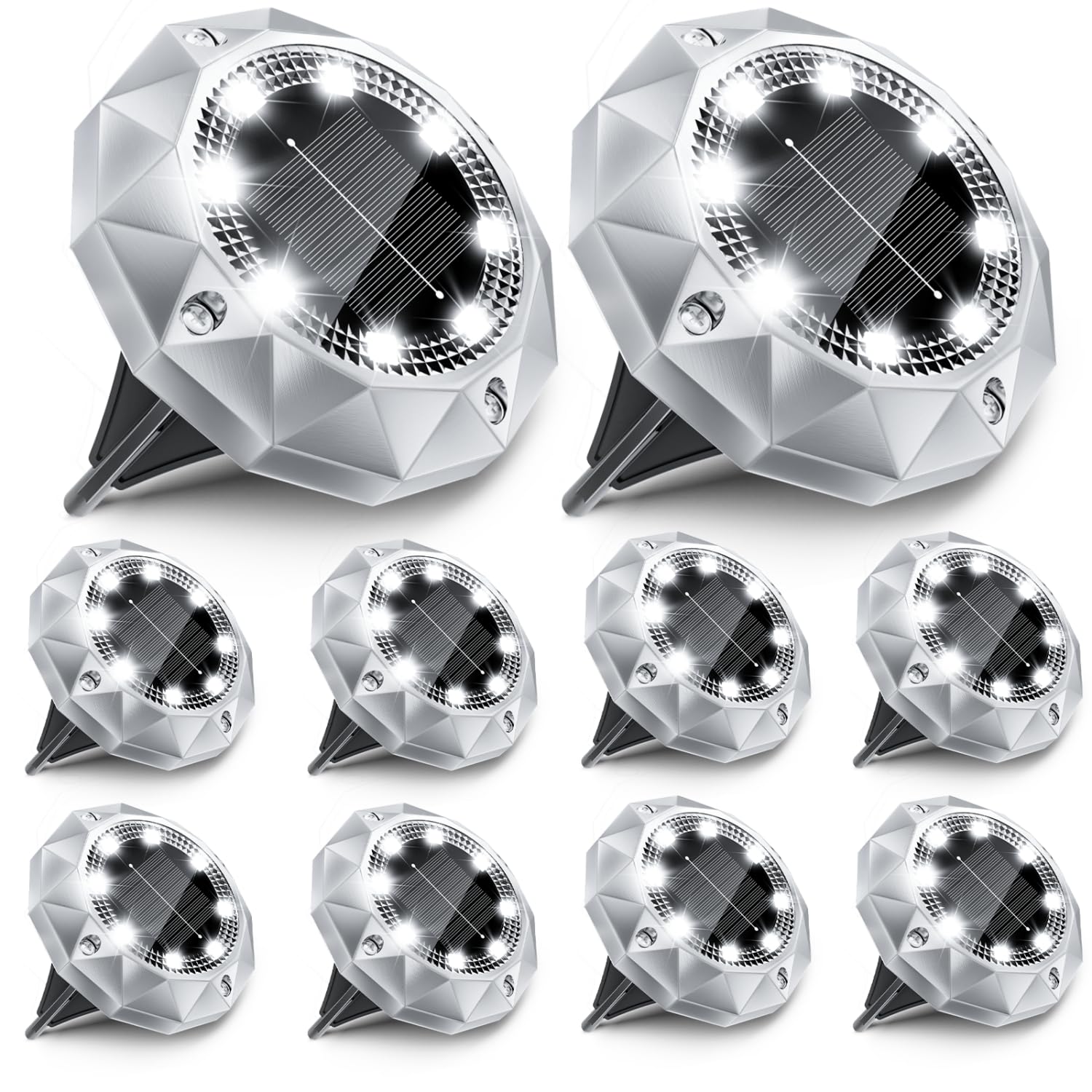 Solar Lights Outdoor Garden, 10 Pack Garden Lights - Auto On/Off