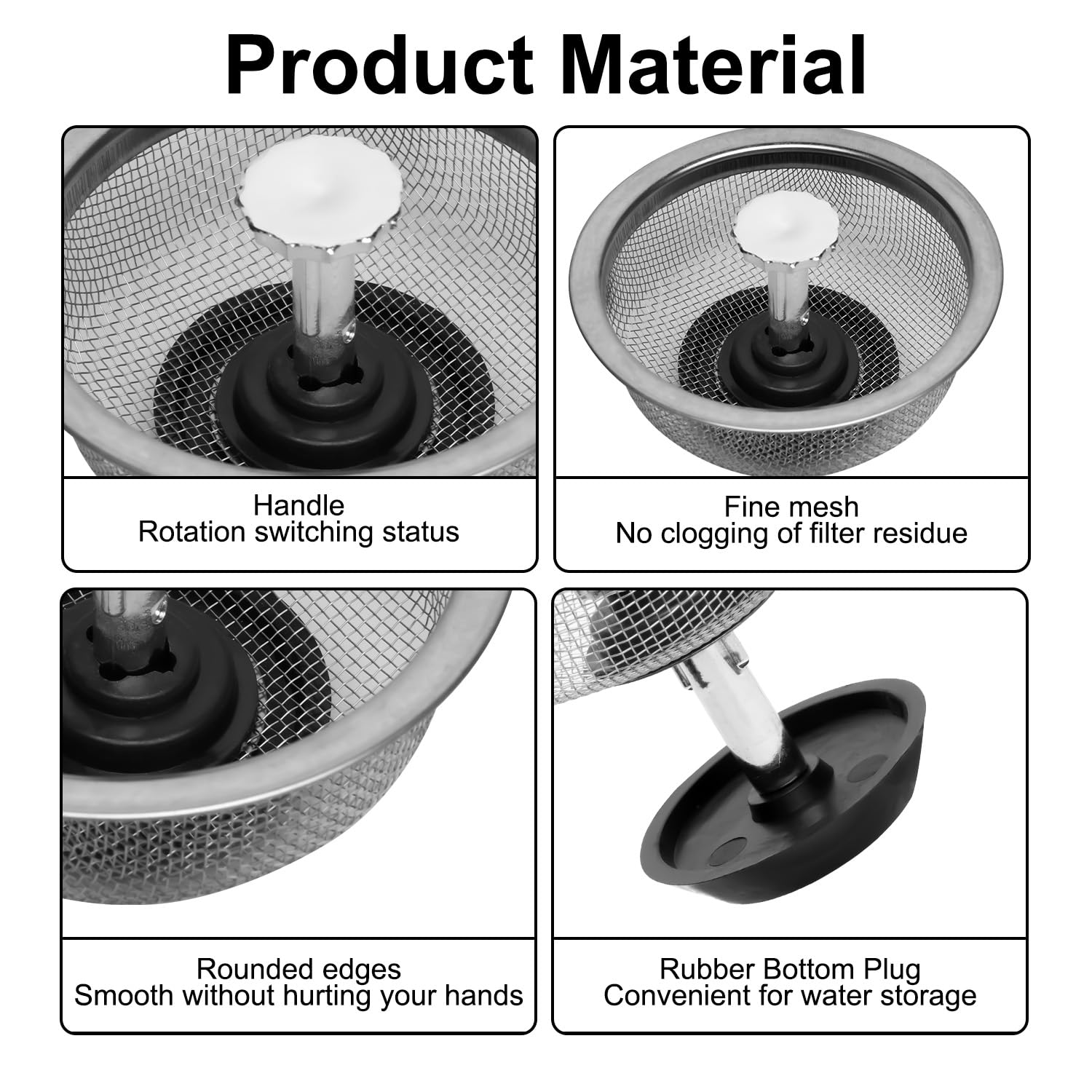 stainless steel kitchen sink strainer plug basket bathroom kitchen sink plug strainer replacement sink plug kitchen plug strainer Pop up kitchen plug for sink filter universal wash basin sink plugs fo - Image 3
