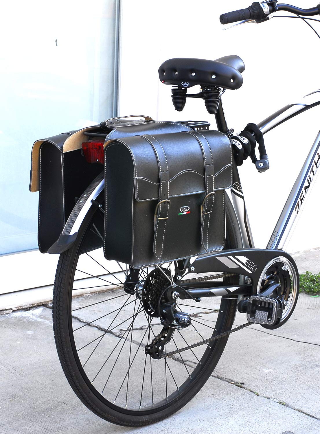 Selle Montegrappa - Borsa per Veicolo Doppia Portapacchi Mod. 0024 - Alta Qualità - Made in Italy - Nera