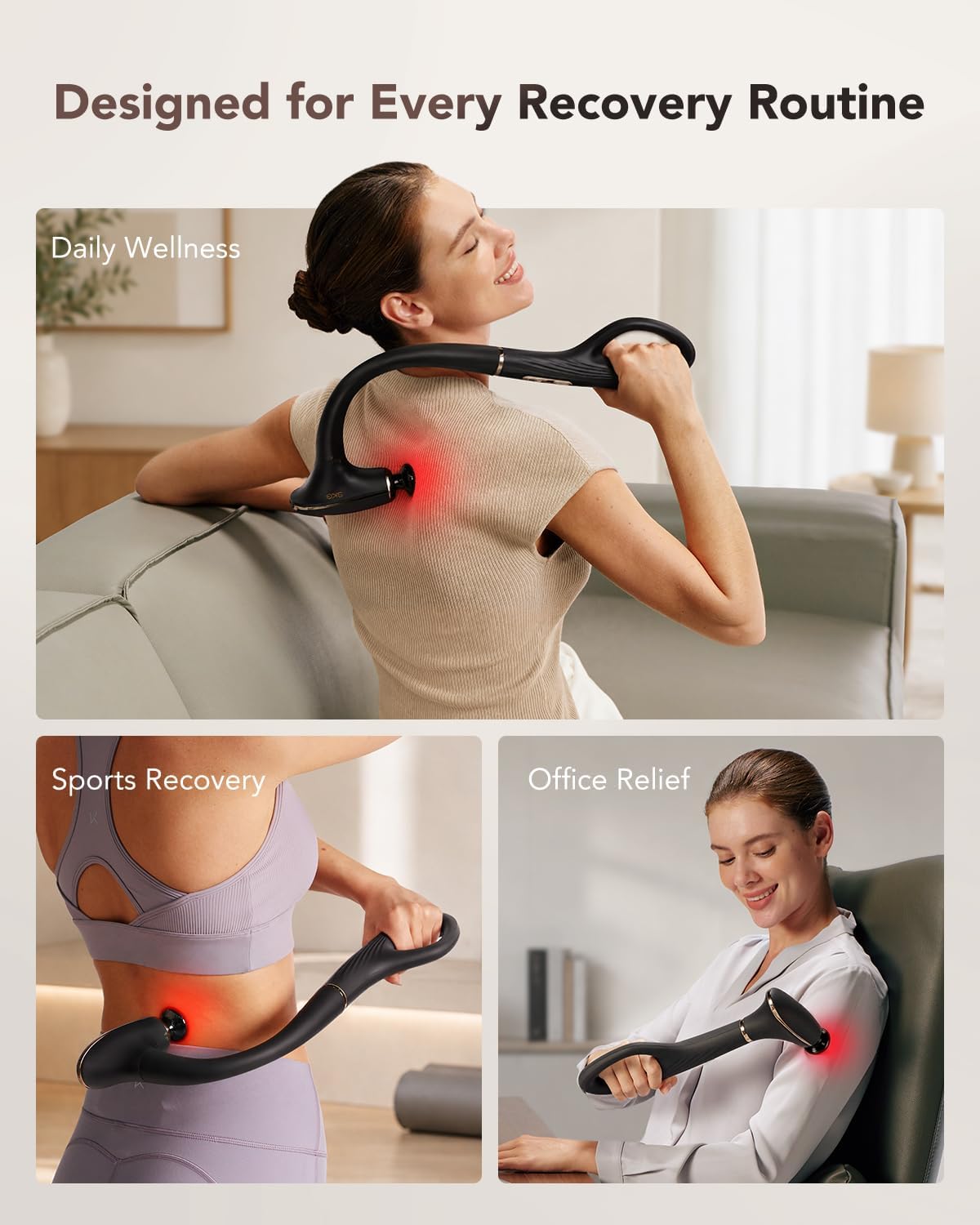 SKG DS300 Detachable Massage Gun, Back Massager for Deep Tissue Relief