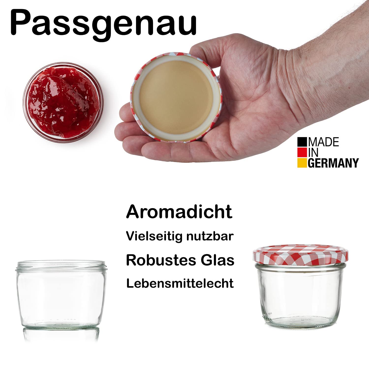 BigDean 12 Marmeladengläser 230ml mit Deckel kleine Schraubgläser TO82