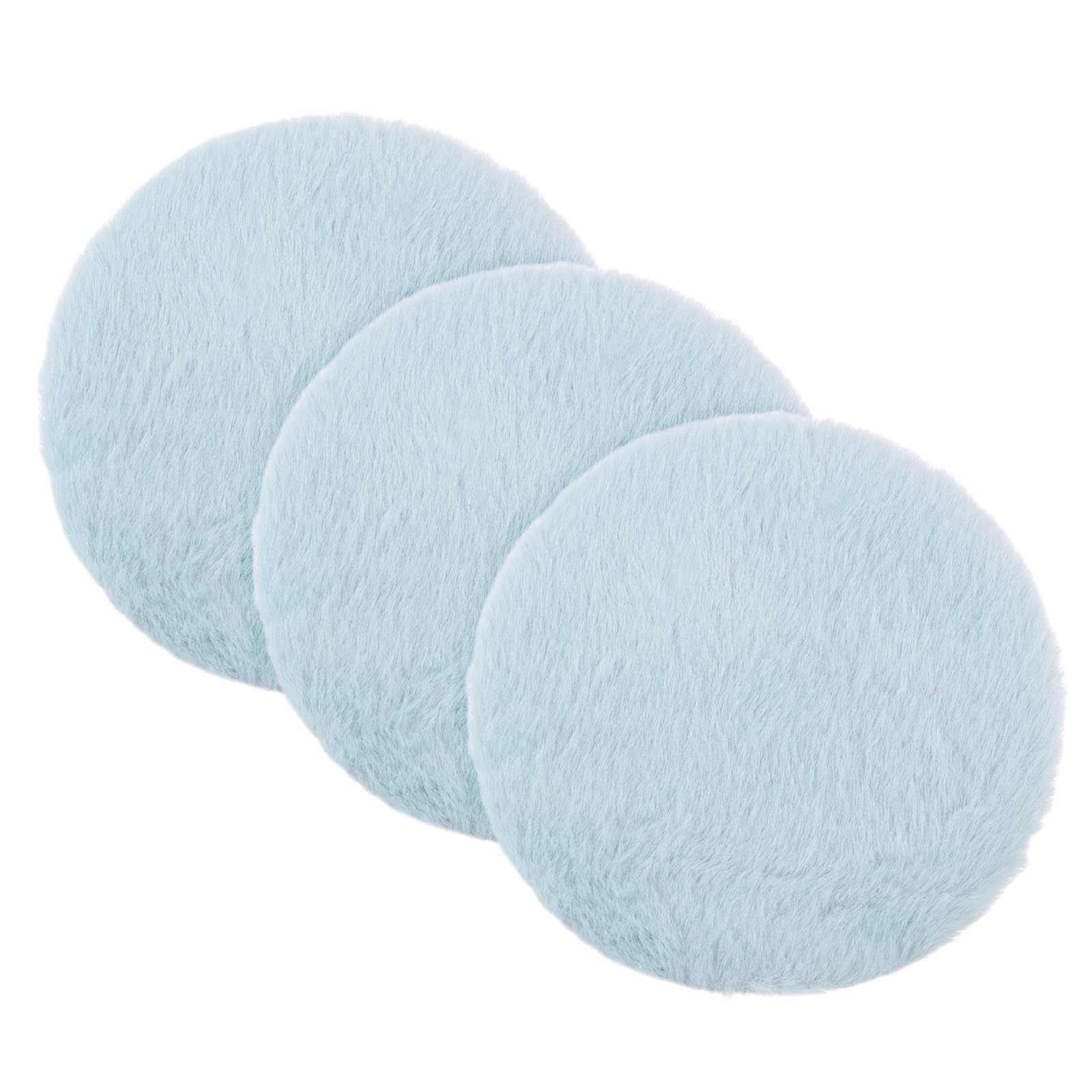 sourcing map 3Pcs Dollhouse Miniature Carpet, 1:12 Fluffy Doll House Rugs Prop Small House Accessories for Doll House Furniture Decor Play, Blue Round
