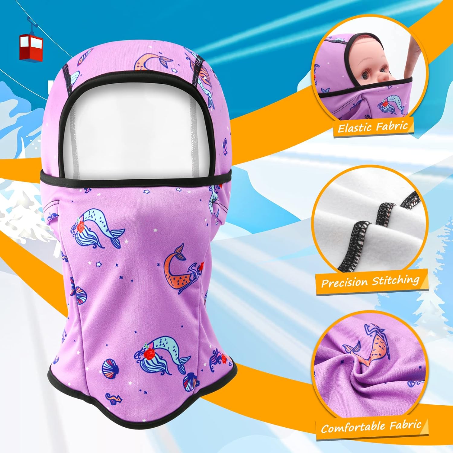 BAVST Toddler Boys Winter Balaclava Hat Windproof Kids Warm Ski Full Face Cover Baby Girls Cold Weather Snow Hat - Image 2