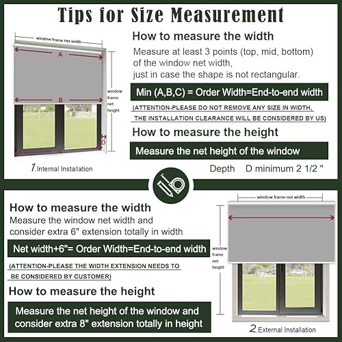 Miniatura 6 de Zshine Persianas enrollables motorizadas recargables de tela opaca con textura cruzada, tamaño personalizado para dormitorio, sala de estar (gris