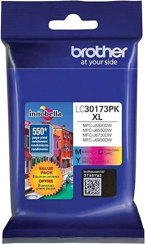 Miniatura 2 de Brother Impresora LC30173PK Paquete de 3 cartuchos de tinta XL de alto rendimiento - 1 Ea tinta cianmagentaamarilla
