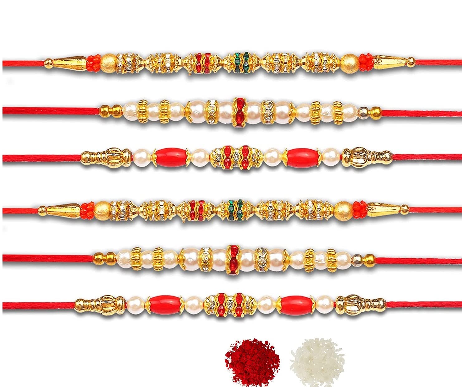 LYONIC Kundan Gold Plated Rakhi for Brother/bhaiya bhabhi Combo (Set of 6)(made in India) 40 (B08CHH2QTN) Amazon Price History, Amazon Price Tracker