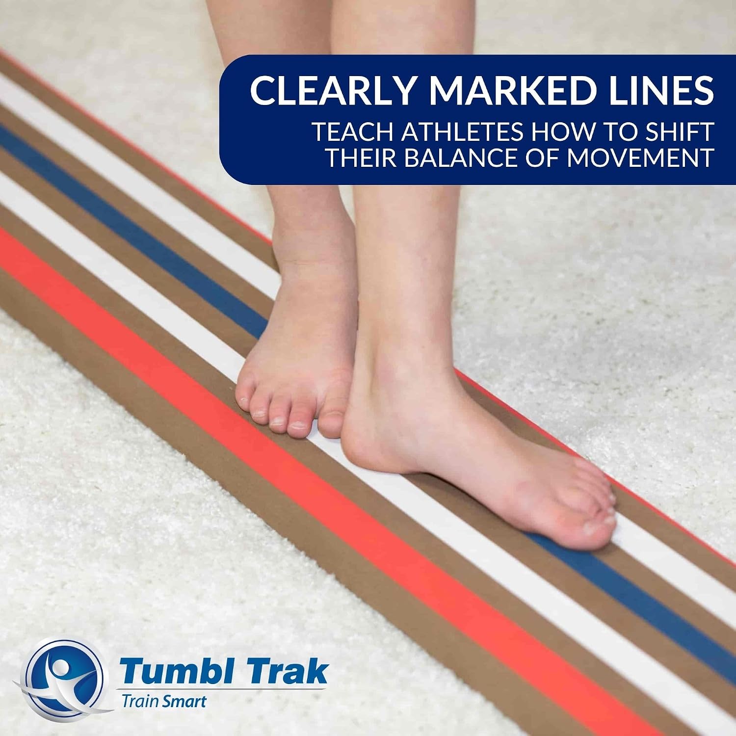 Tumbl Trak Laser Balance Beam Lite and 4 ft x 8 ft x 1-⅜ in Tumbling Mat Combo