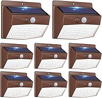 Vista 43 de Peasur Paquete de 6 luces solares para exteriores con sensor de movimiento, luces solares de seguridad impermeables con 3 modos de iluminación