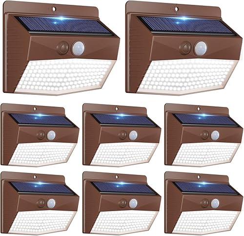 Miniatura 43 de Peasur Paquete de 6 luces solares para exteriores con sensor de movimiento, luces solares de seguridad impermeables con 3 modos de iluminación,