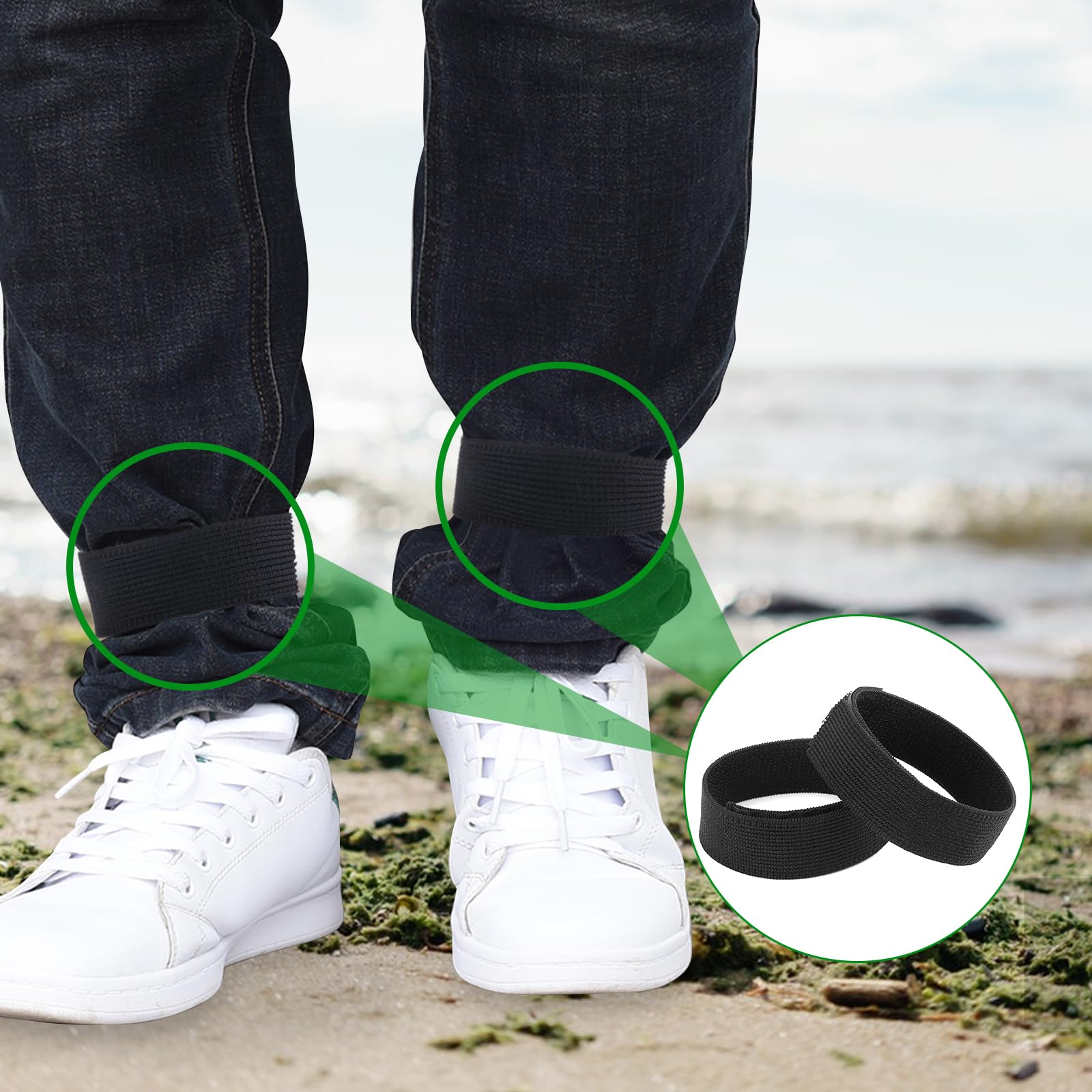 8Pcs Military Boot Blousing Straps - Ankle Hook and Loop, Boot Bands for Fishing, Hunting, Hiking, Cycling, Gardening, Uniform