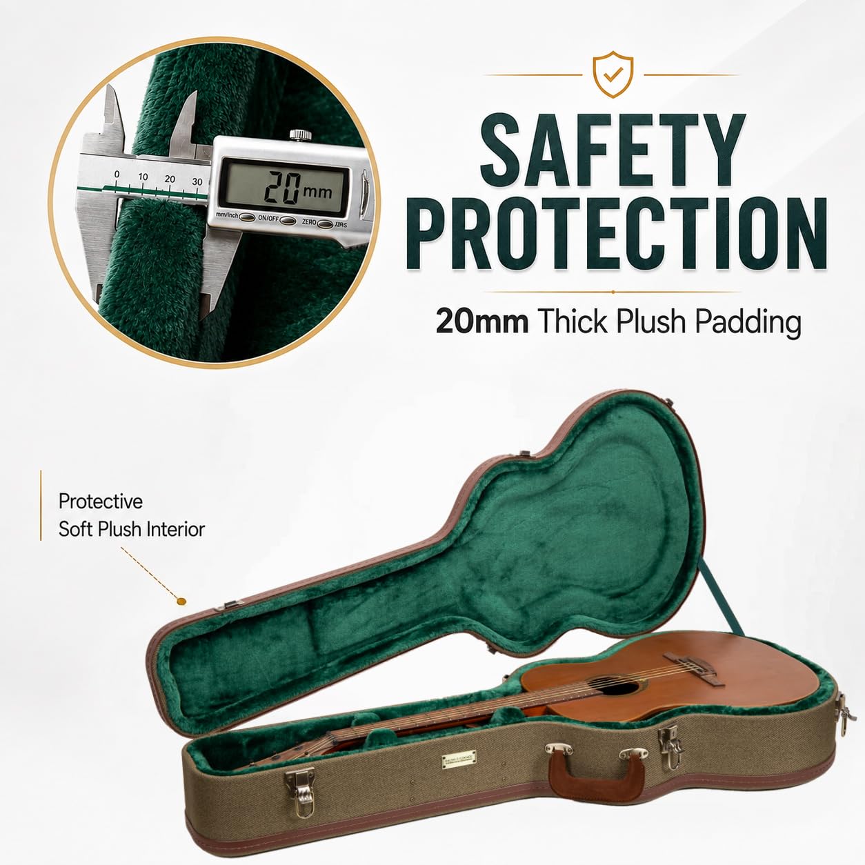 Crossrock Master Series - Funda para Guitarra acústica, Verde Oliva, OM