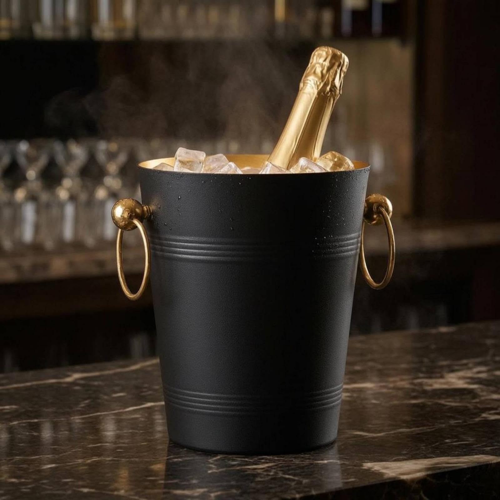 MYADDICTION Champagne Chiller Gold-Toned Interior Wine Cooler