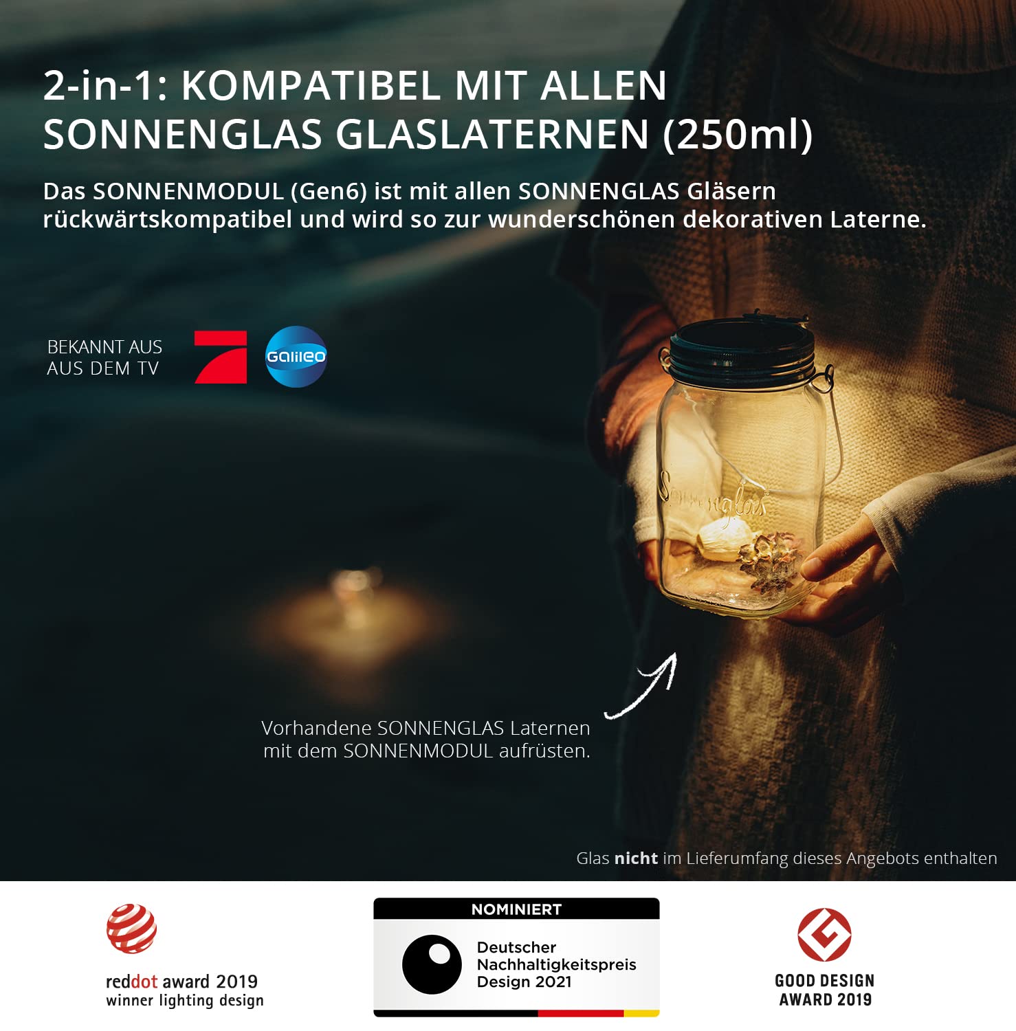 SONNENGLAS SOMO Mini (Gen6) Module solaire | Lumière solaire compacte | USB-C | LED | Commerce équitable d'Afrique du Sud