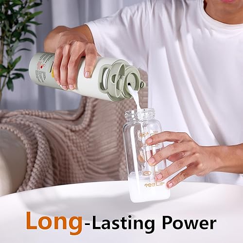 Miniatura 7 de Calentador de botellas portátil para viajes acero inoxidable 316 de 15 onzas, batería de 16000 mAh, calentamiento rápido y control preciso de