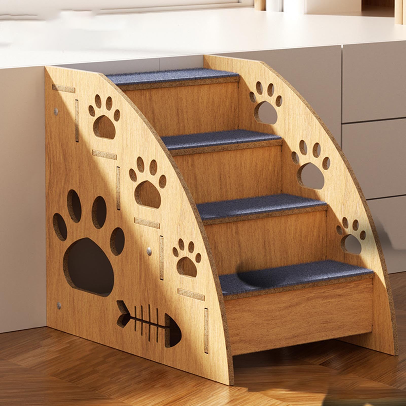 Escalones para perros para cama – Rampa para perros para interiores | Escaleras de madera para mascotas, cama antideslizante para perros y gatos grandes/medianos/pequeños