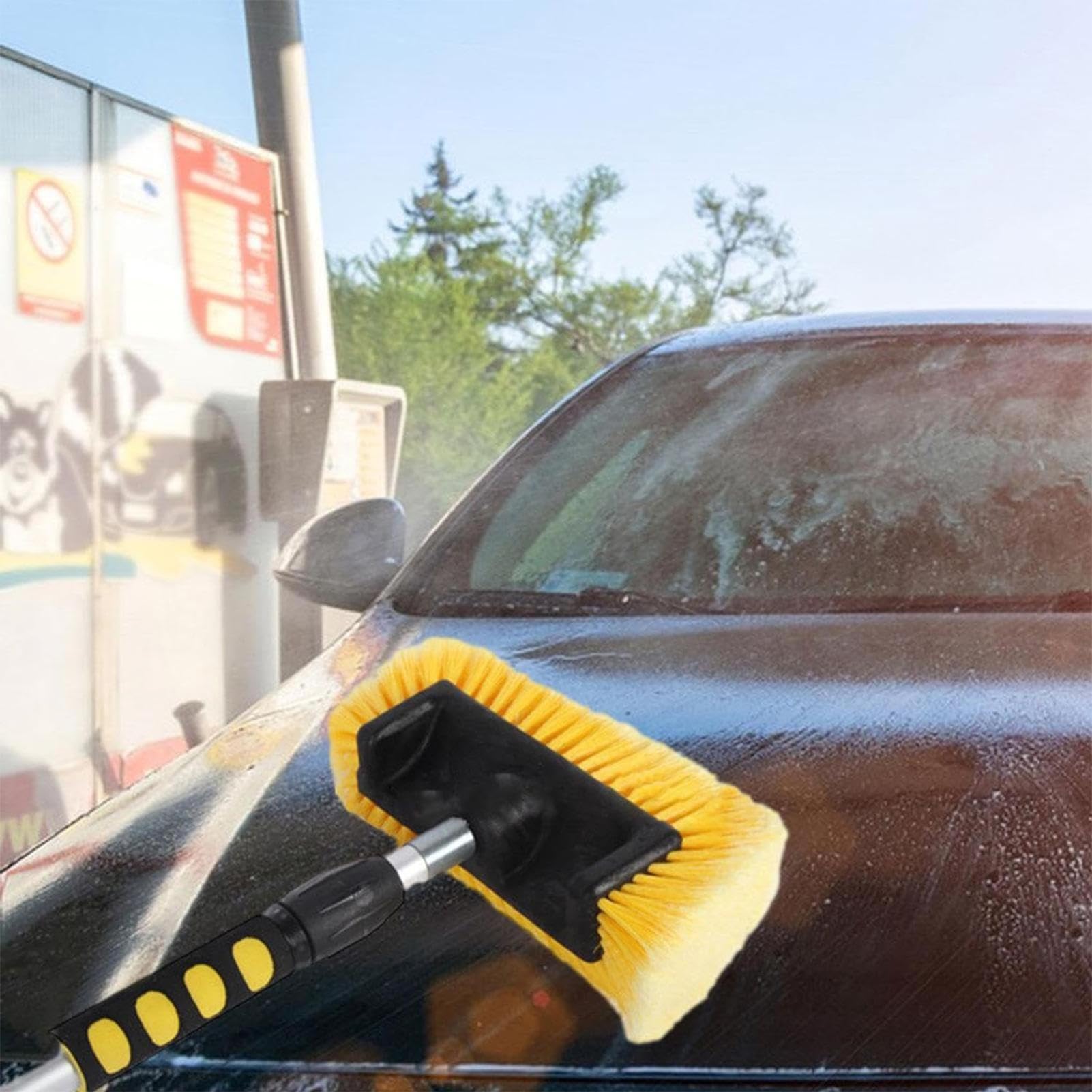 Brosse de Lavage de Camion | Brosse de Lavage de Voiture à Poils Doux avec | Interrupteur Marche/arrêt | Tête de Brosse de pulvérisation d'eau de de Voiture, pour Les revêtements de