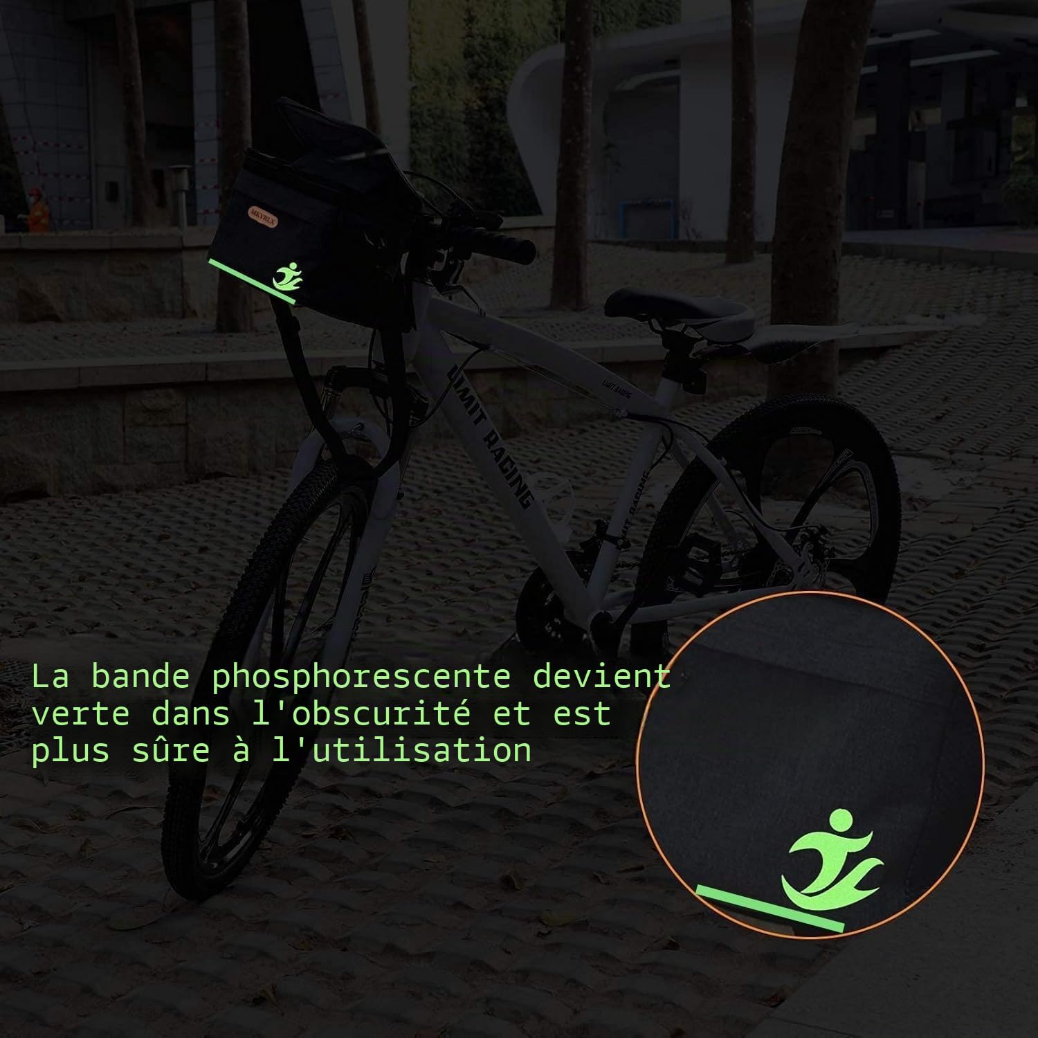 Sacoche de guidon de vélo, 5 l, étanche, poche avant isolée, avec support de téléphone portable pour écran tactile et bandoulière amovible, compartiment isotherme pour vélo électrique, VTT et