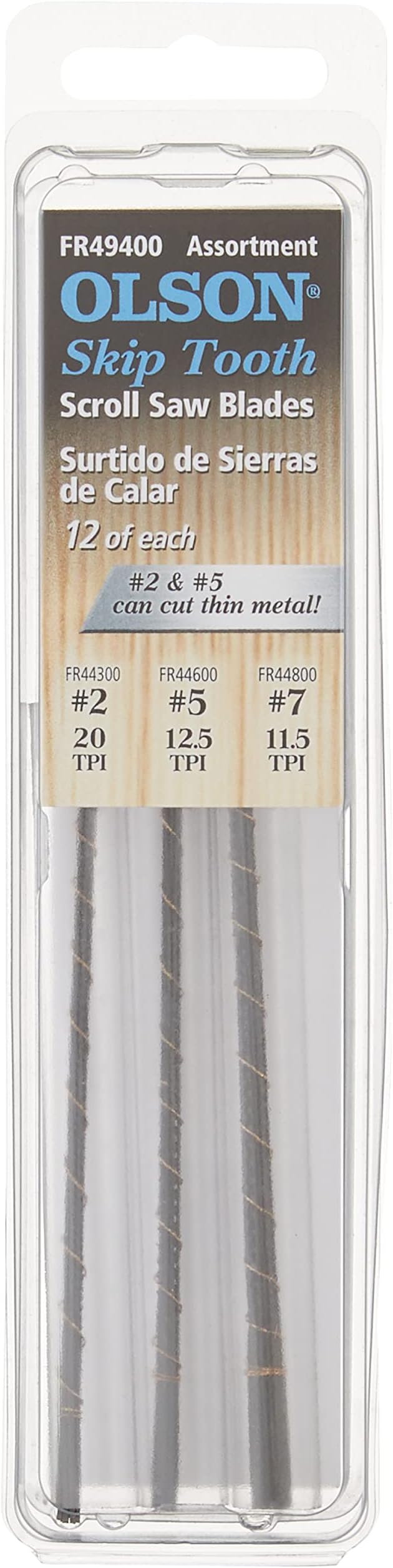 Saw FR49400 Skip Tooth Scroll Saw Blade Assortment,36