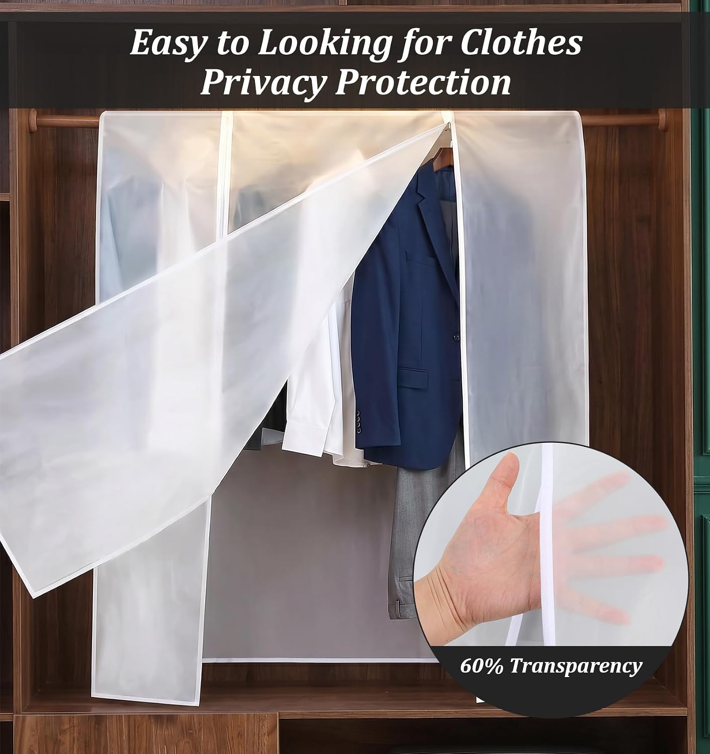 Closet Cover for Open Closet, Dustproof Garment Rack Cover for Home Storage