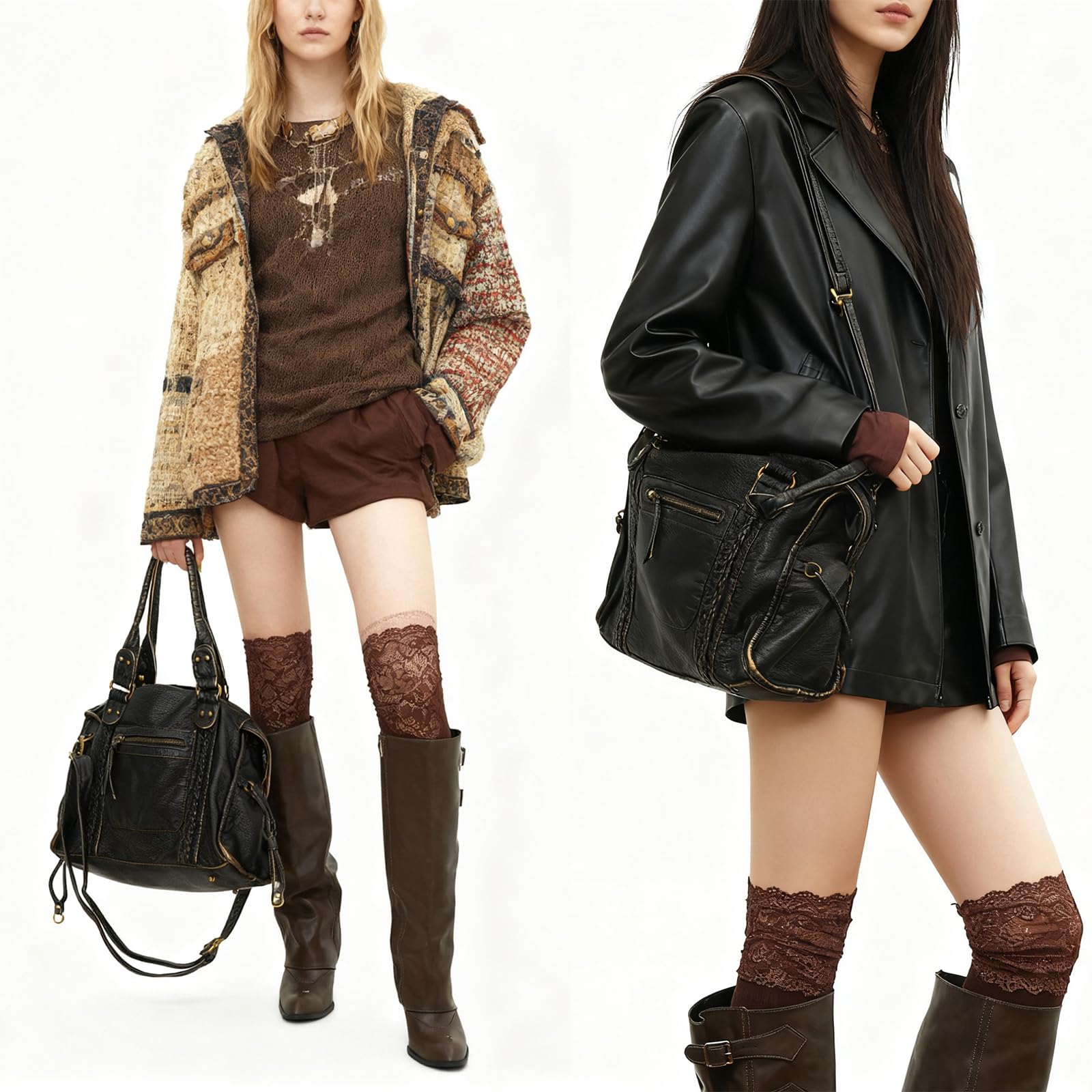 Sac City Vintage, Sac à Main Femme Cuir, Convient pour les Loisirs, le Shopping et le Travail