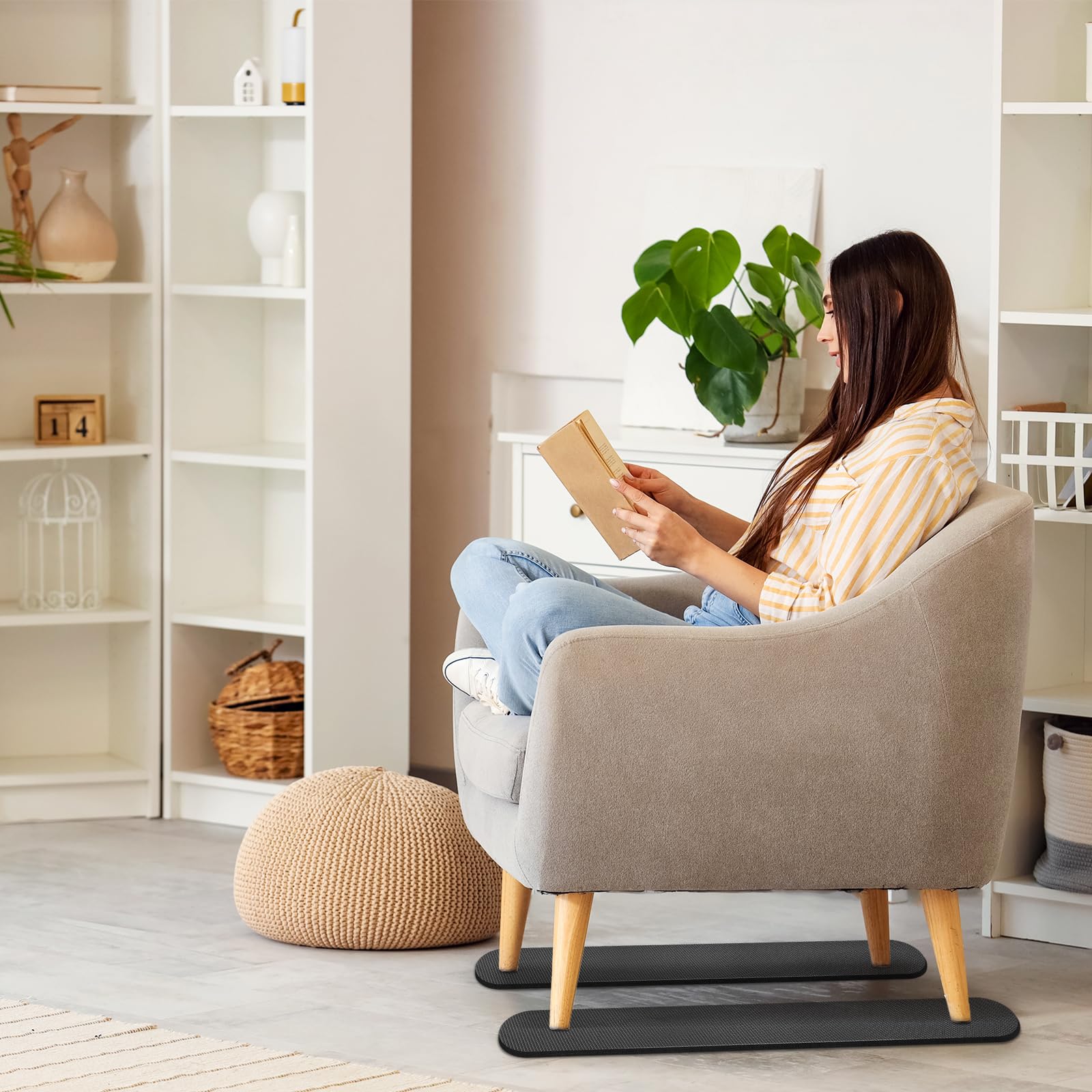 8 almohadillas antideslizantes de 30 pulgadas para suelos de madera dura y otros tipos de suelos, manteniendo reclinables, sofás, sillas y muebles en su lugar