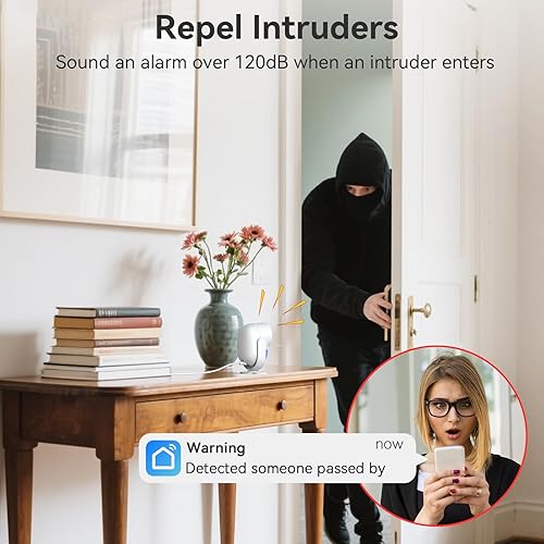 Miniatura 2 de CPVAN Sistema de alarma para el hogar con sensor de movimiento PIR, WiFi inalámbrico DIY Smart DoorWindow Alarm para seguridad del hogar con alerta