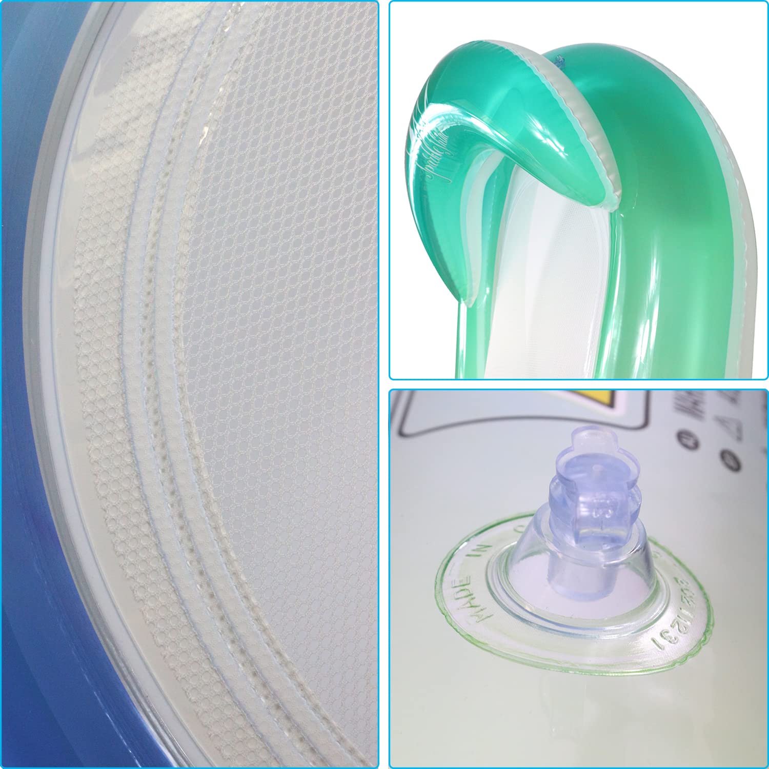 Flotteur Gonflable pour Piscine, Hamac Bouée Piscine Adulte, Matelas Flottant pour Adultes et Enfants, Géant Aqua Flotteur Gonflable en Filet (Vert Bleu)