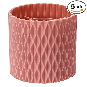 GLUN® 360º Rotating Multi-Functional Organizer Makeup Brush Holder Organizer, Pen Holder, Desktop Storage Organizer Pink Organiser - image, photos