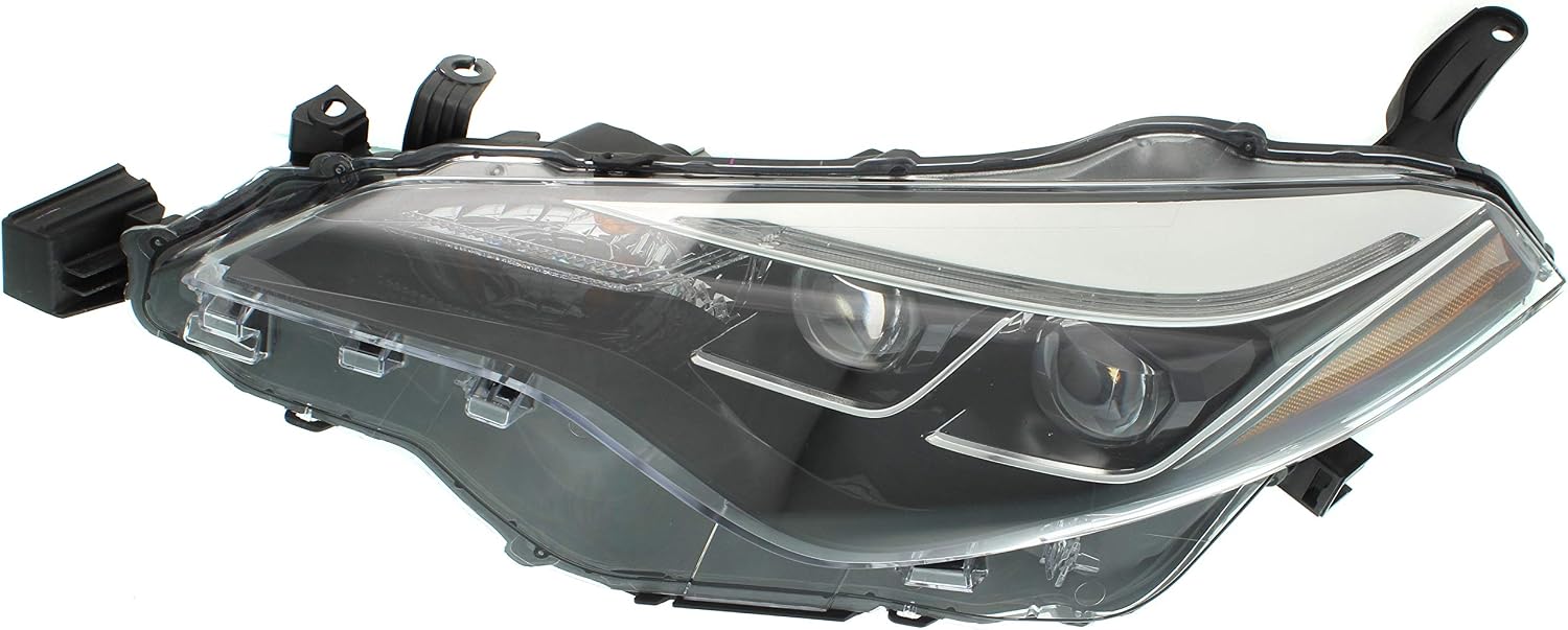 Compatible with 17-19 Corolla with LED Daytime Running Lights Front Halogen Headlight Headlamp with Bulb Left Driver Side