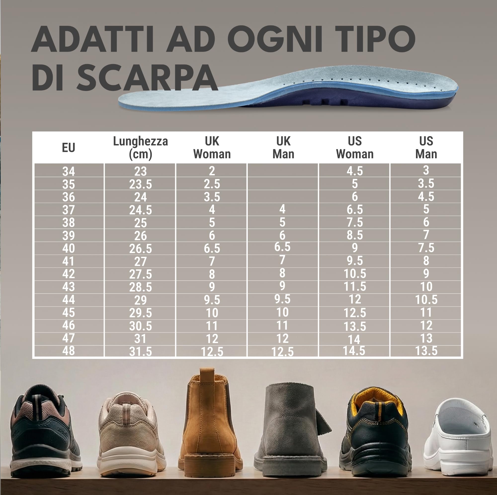 Saluber Plantari Ortopedici Medical 480.27 – Solette per Fascite Plantare, Tallonite, Metatarsalgia, Sperone Calcaneare e Piede Piatto – 2x Strato Poron e Alcantara – Made in Italy – Uomo e Donna (39)