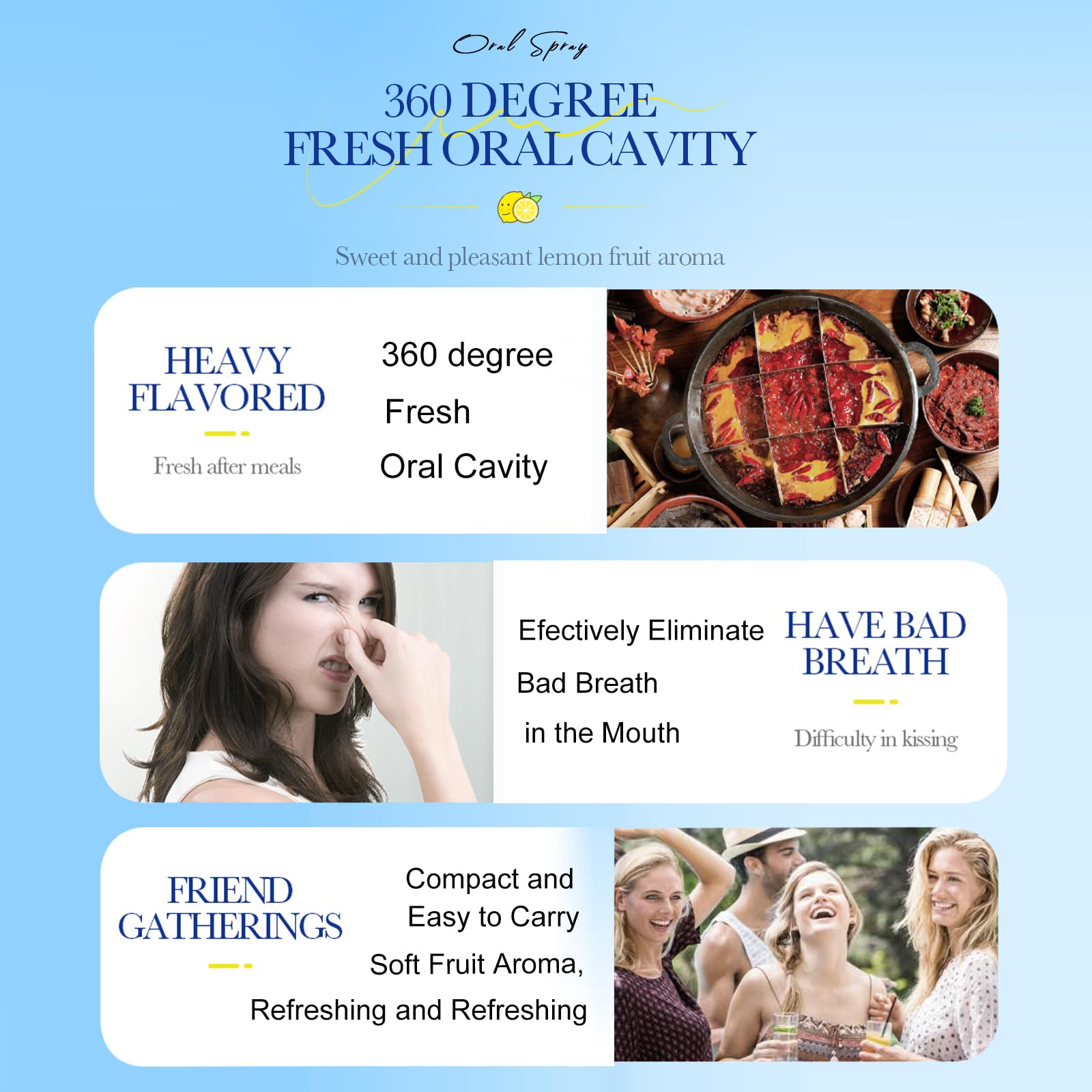 Spray Alito,Spray Alito Fresco,Alito Fresco,Spray Per Alito Cattivo,Spray Sapore Di Frutta, Odore Pulito,Rimozione 'Alitosi, Rinfrescante 'Alito Per L'Igiene Orale(Sapore di limone)