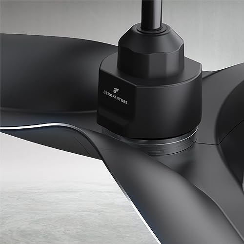 Miniatura 9 de Aerofanture - Ventiladores de techo modernos con control remoto ventilador de techo negro de 52 pulgadas sin luz con cuchillas reversibles