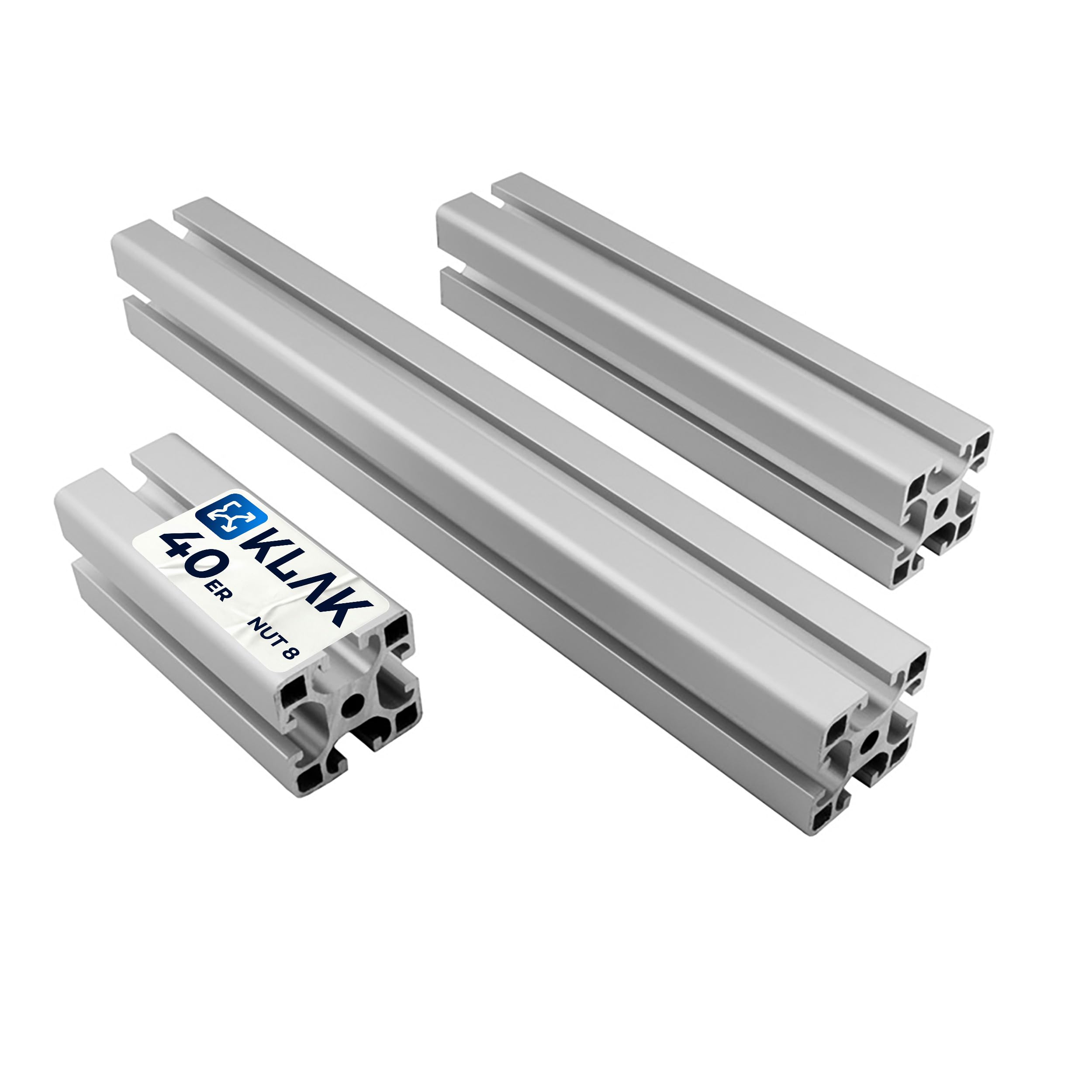 KLAK 40 - Aluprofil 40x40mm Nut 8 Aluminium Systemprofil Typ I 130cm 1300mm