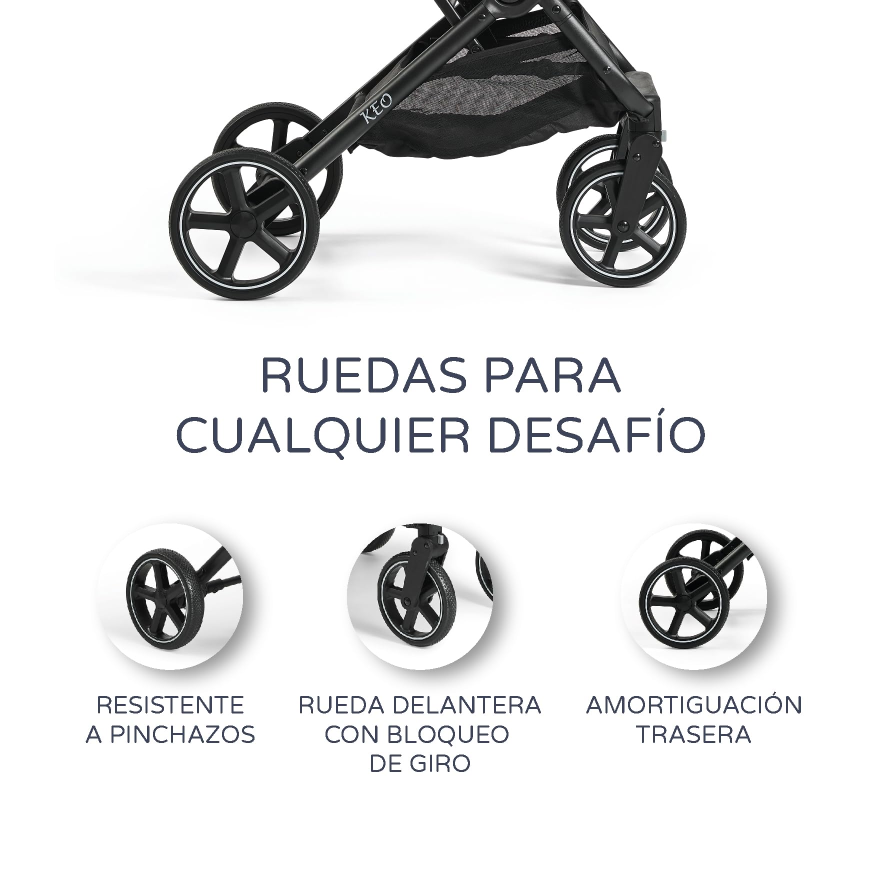 MS BabyWorld – Keo – Silla de paseo ligera hasta 22 kg | Capota extensible | Plegado tipo libro | Ultraligera y compacta | Ruedas grandes (Verde)