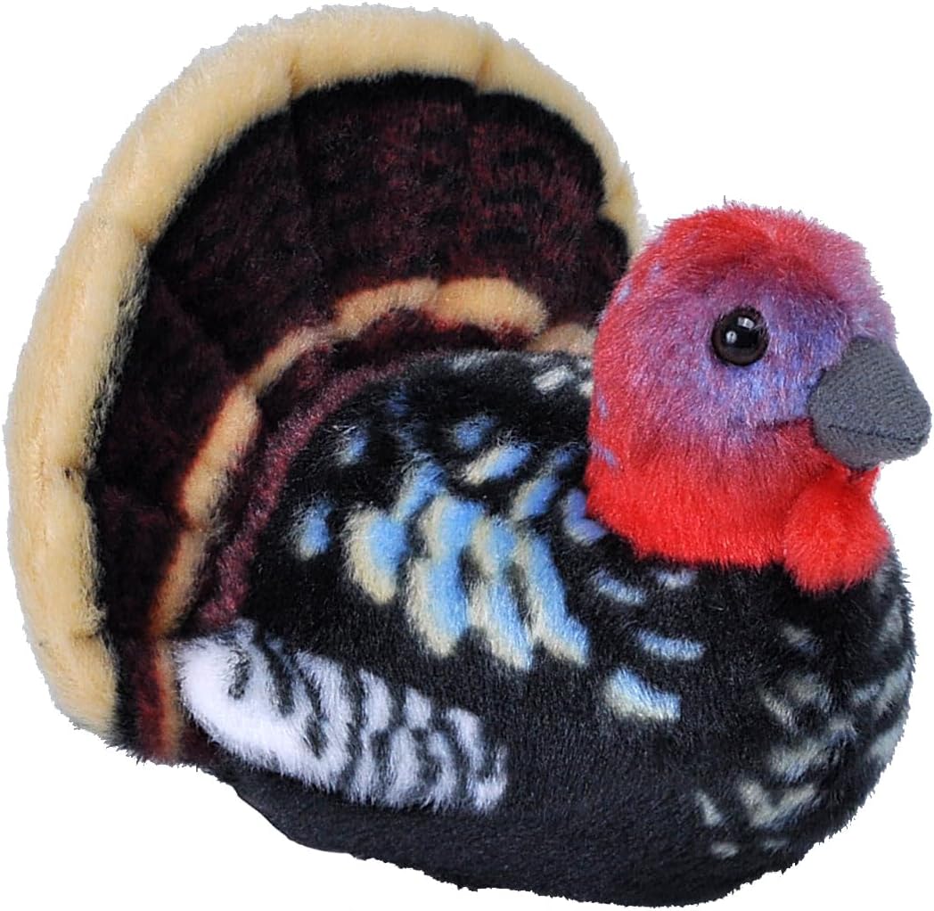 Wild Republic Audubon Birds Turkey Plush with Authentic Bird Sound, Stuffed Animal, Toys for Kids & Birders 5", Wild Turkey