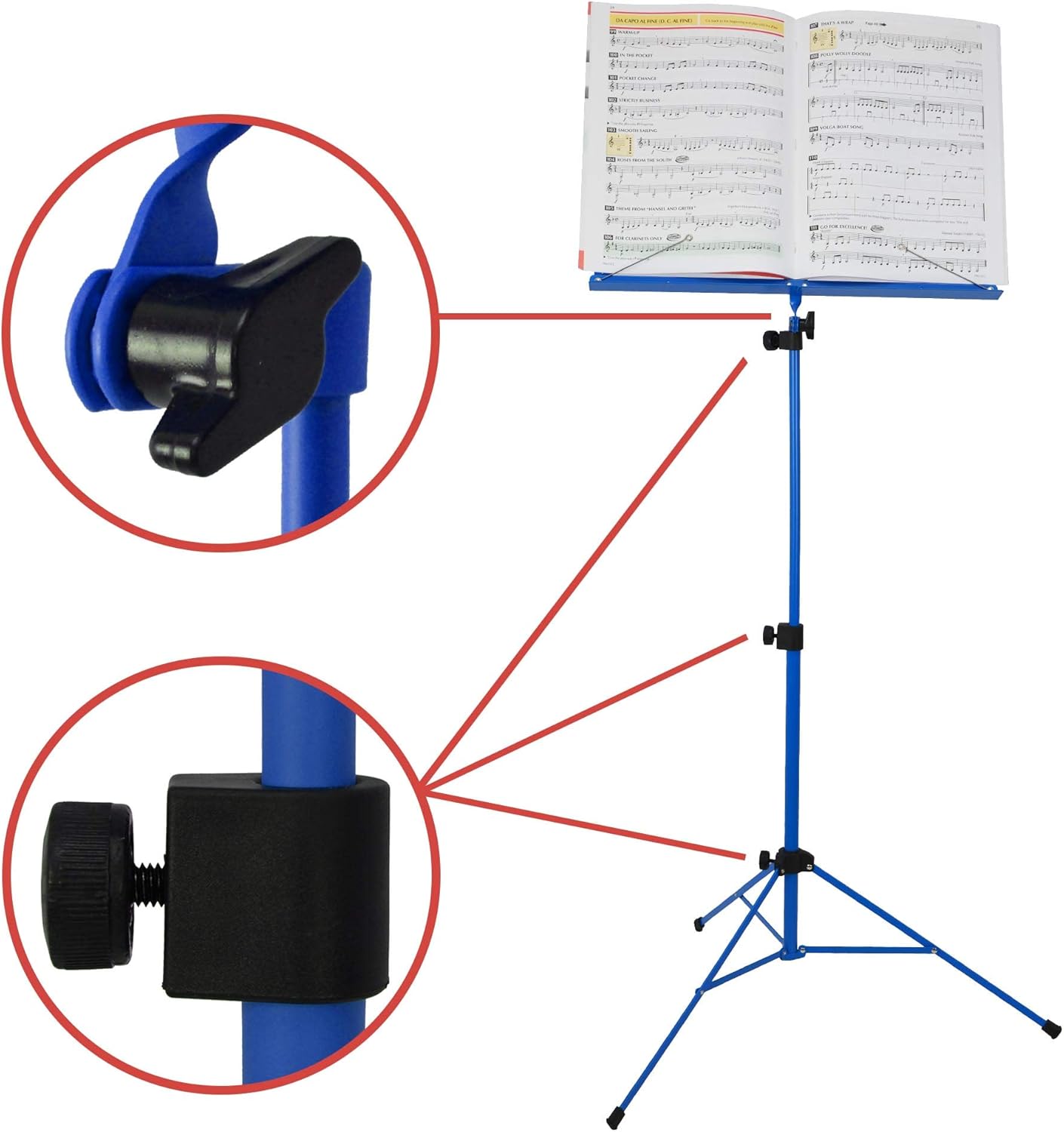 Rocket Folding Music Stand - Blue