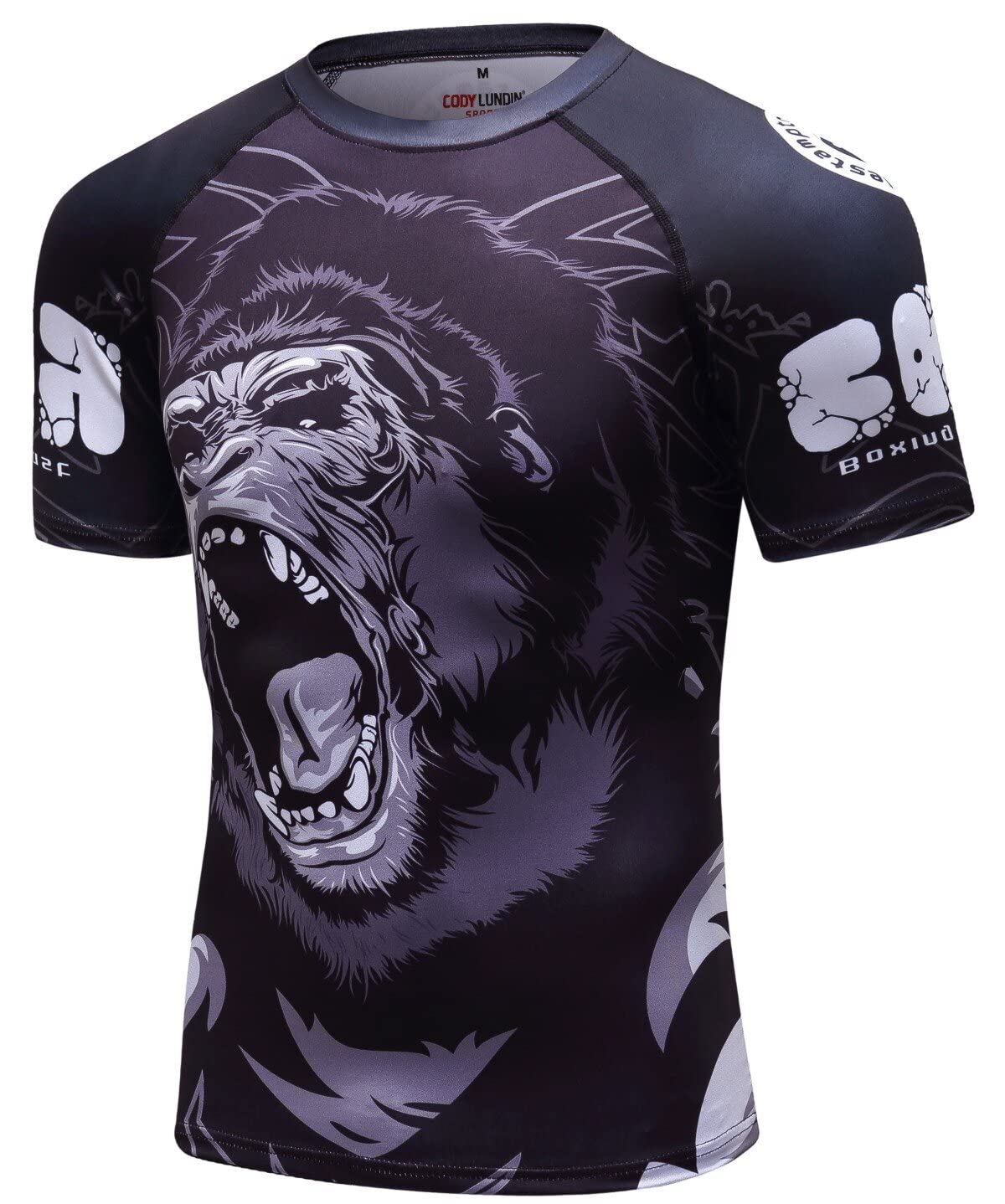 Cody Lundin Herren Kompression Kurzarm und Thai Shorts Kampf MMA Kickboxen Shorts Training Sport Anzug für Männer