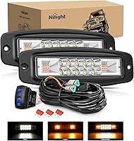 Vista 10 de Nilight Barra de Luz LED Ámbar de 6 Pulgadas 2PCS 18W Spot Conducción Niebla Fila Única Fuera de Carretera Luces de Barco Conducción Parachoques