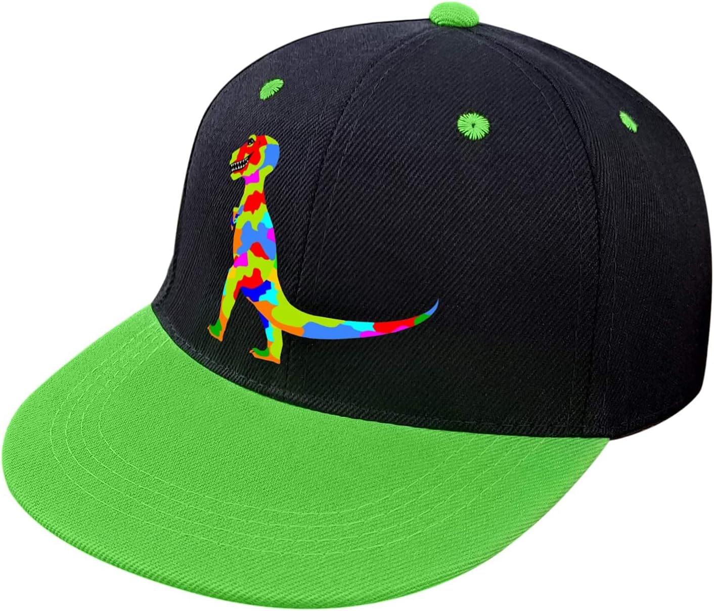 Negi Kids Dinosaur Toddler Baseball Cap, Boys Hats Ages 4-8, Green, Dinosaur Pattern, Casual Trucker Hat - Image 2