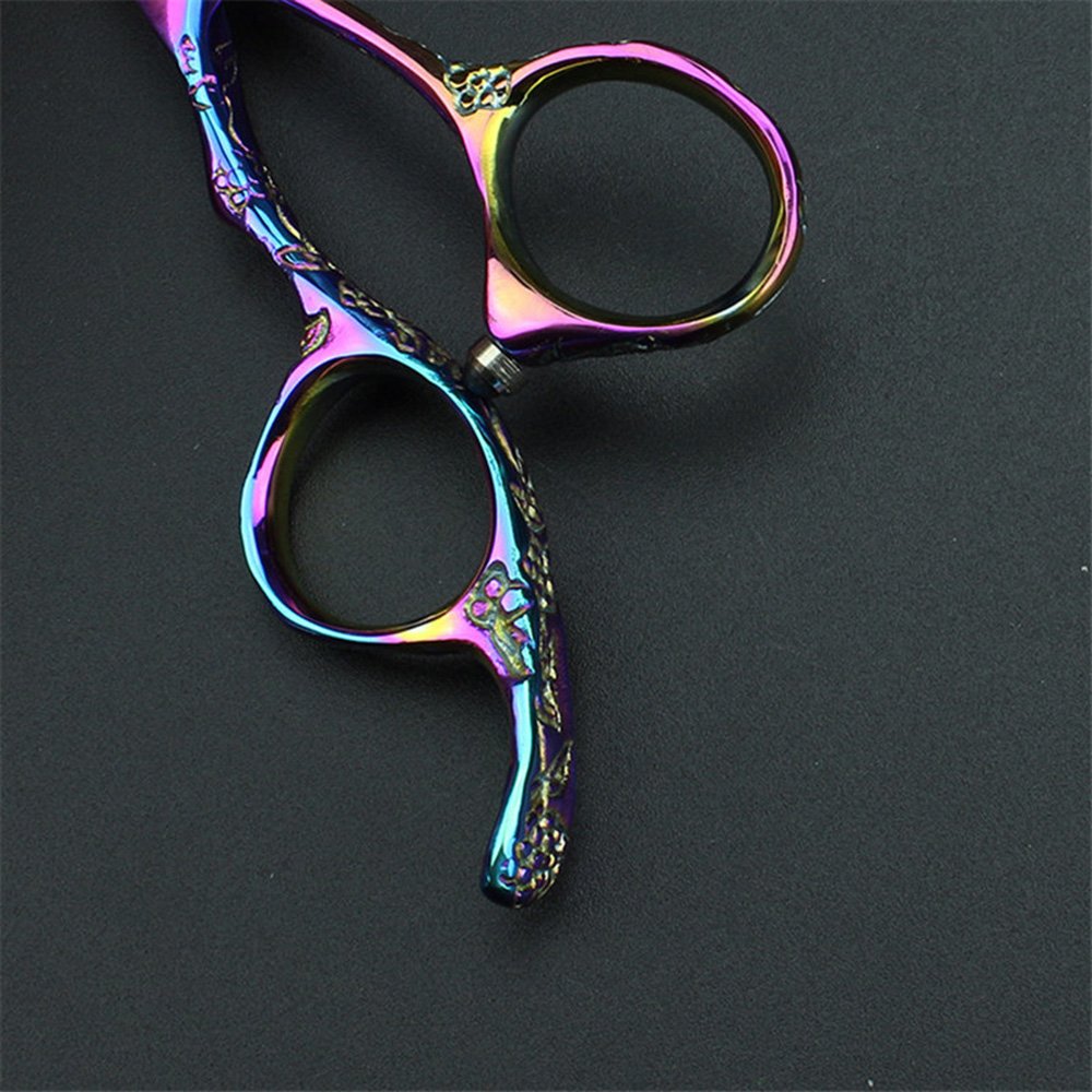 6-Zoll-Linkshänder Friseurschere Friseur Scheren Set (6 Zoll, 2 Stück-E) | Professionelle linke Hand, Styling, ergonomische Rutschschutzgriffe